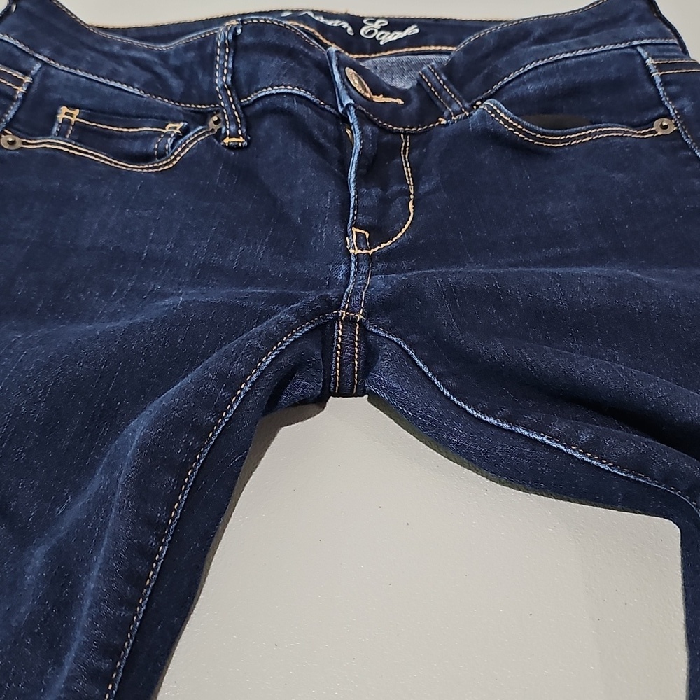 American Eagle Dark Wash Size 4 Stretch Skinny Jeans - Picture 5 of 8